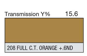 208 Full C.T. orange + .6ND 60" 1-inch LEE FILTERS