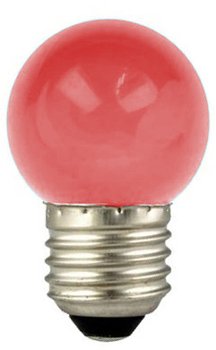 LED Tropfen 230V E27 1W Glas Bulb Red