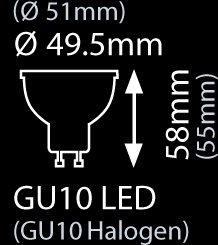 PAR16 6W-50W 3000K 230V GU10 DIM 25° Q-MAX LED