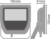 FLOODLIGHT 20 W 3000 K IP65 BK