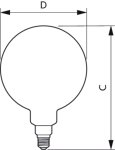 LED giant 25W E27 G200 4000K smoky D