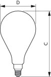 LED giant 25W E27 A160 4000K smoky D