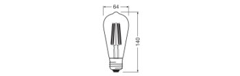LED CLASSIC EDISON ENERGY EFFICIENCY A S 3.8W 830 FIL CL E27 - LEDVANCE