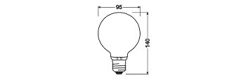 LED CLASSIC GLOBE ENERGY EFFICIENCY A S 3.8W 830 FIL FR E27 - LEDVANCE
