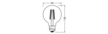 LED CLASSIC GLOBE ENERGY EFFICIENCY A S 3.8W 830 FIL CL E27