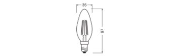 LED CLASSIC B ENERGY EFFICIENCY C DIM S 2.9W 827 FIL CL E14 - LEDVANCE