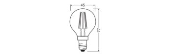 LED CLASSIC P ENERGY EFFICIENCY B S 2.5W 827 FIL CL E14