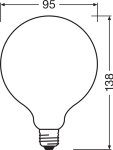 LED CLASSIC GLOBE DIM CRI90 S 11W 940 FIL CL E27 - LEDVANCE
