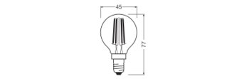 LED CLASSIC P DIM CRI97 S 4.2W 927 FIL CL E14 - LEDVANCE