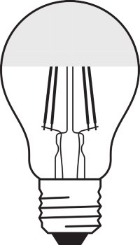 LED CLASSIC A MIRROR P 6.5W 827 FIL SIL E27