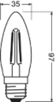 LED CLASSIC B DIM P 4.8W 827 FIL CL E27 - LEDVANCE