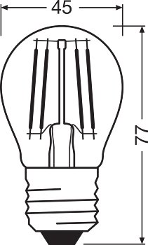 LED CLASSIC P P 5.5W 827 FIL CL E27
