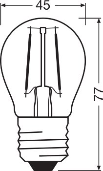 LED CLASSIC P P 2.5W 827 FIL CL E27 - LEDVANCE