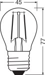LED CLASSIC P P 2.5W 827 FIL CL E27 - LEDVANCE
