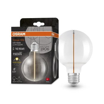 LEDVANCE_Vintage 1906 Globe 95 16 Filament Magnetic 2.2W 827 Clear E27