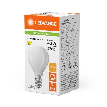 LED Classic P 40 Filament DIM P 3,4W 827 Frosted E14