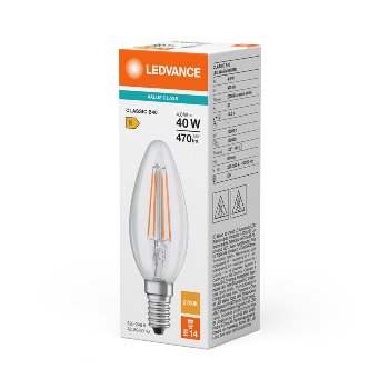 LED Classic B 40 Filament V 4W 827 Clear E14
