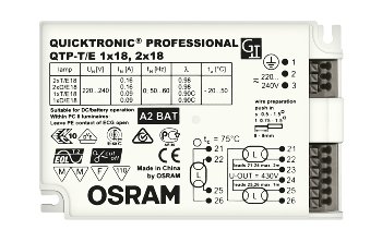 QUICKTRONIC PROFESSIONAL M 1X18,2X18/220-240V 50/60Hz OSRAM