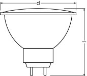 Osram Decostar 51 Titan Halogenlampe mit Reflektor  50W 12V GU5,3 36°