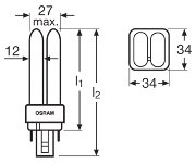 Osram DULUXD/E Kompaktleuchtstofflampe 18W 840